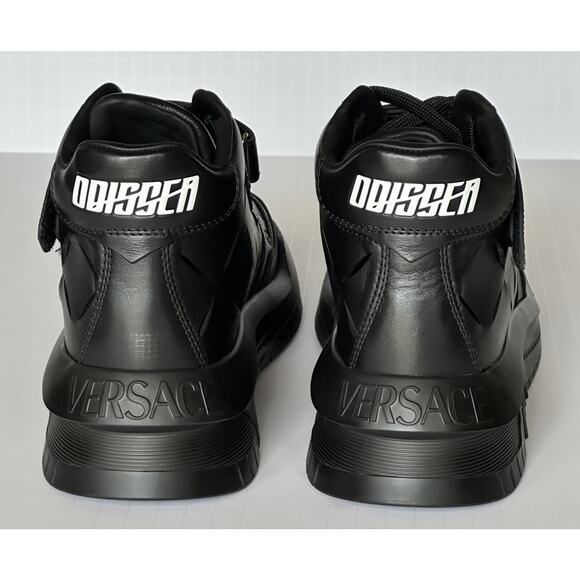 Versace Men\'s Laserata Leather Sneakers Black 11.5 US (44.5) 1008964 NWT $1175 main image 15